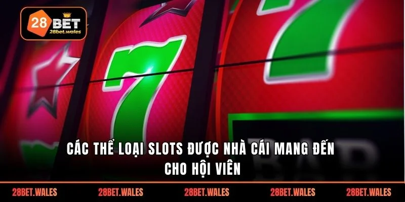 Các thể loại slots được nhà cái mang đến cho hội viên