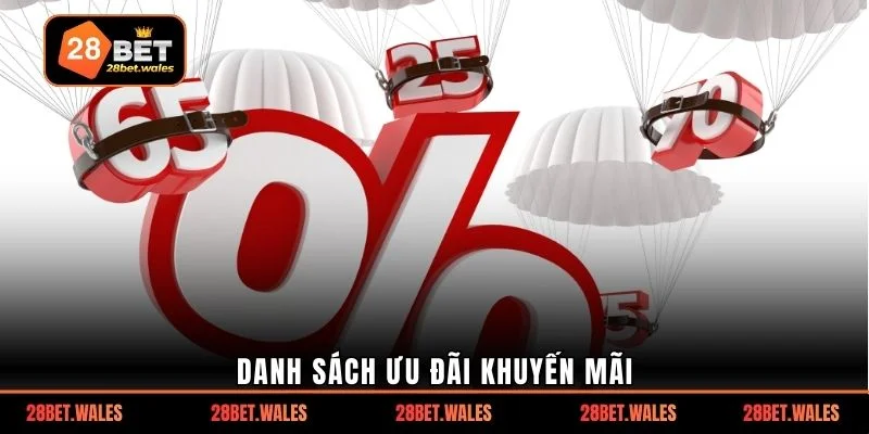 Danh sách ưu đãi khuyến mãi